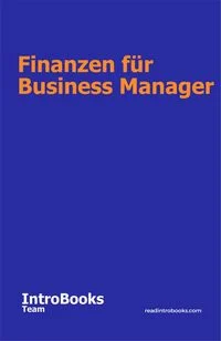 Finanzen f�r Business Manager
