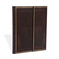 Hardcover Notizbuch Schwarzes Marokkoleder, Ultra, Unliniert